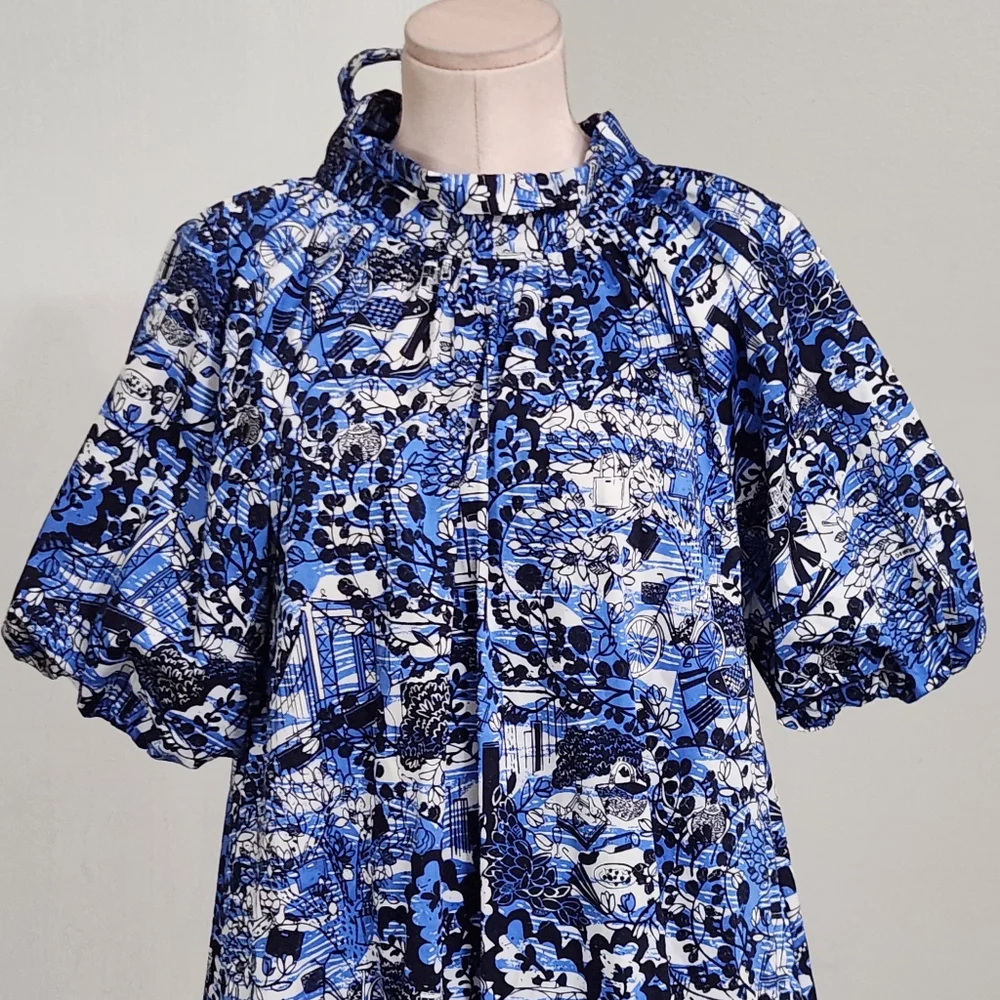 Kate‎ Spade Scenic Stroll Tie-Back Dress In Blazer Blue